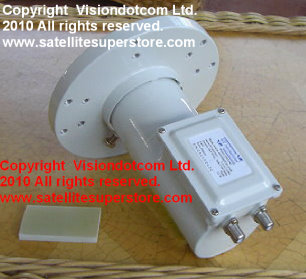 Twin C Band voltage switching LNB with feedhorn.