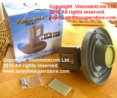 C Band voltage switching LNB with feedhorn.