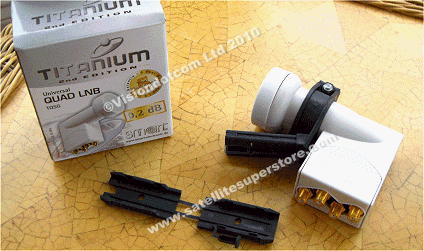 4 output 0.2dB Titanium mini dish LNB