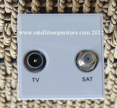 Triax TV and satellite triplexed MODULAR screened outlet plate