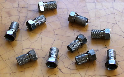 Quality twist On 7mm silver F Connectors with o ring