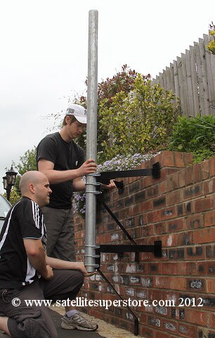 Heavy duty above the gutter wall mount.