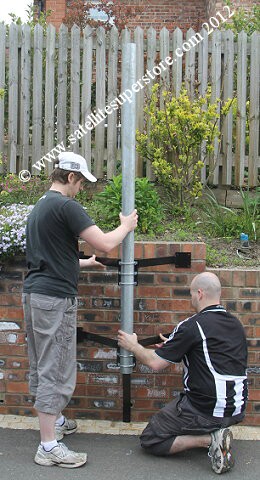 Heavy duty above the gutter wall mount.